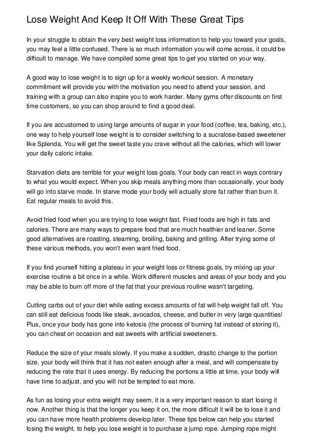 How to lose weight and not go into starvation mode
